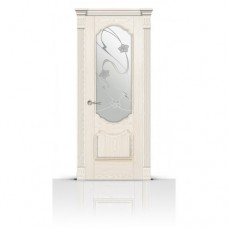 Дверь СитиДорс модель Гиацинт цвет Ясень белый стекло Очарование