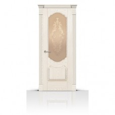 Дверь СитиДорс модель Гиацинт цвет Ясень белый стекло Кружево