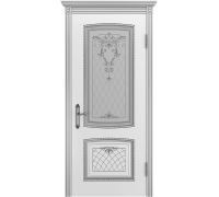 Ульяновская дверь Аристократ белая эмаль патина серебро ДО