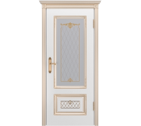 Ульяновская дверь Британия-3 белая эмаль патина золото ДО