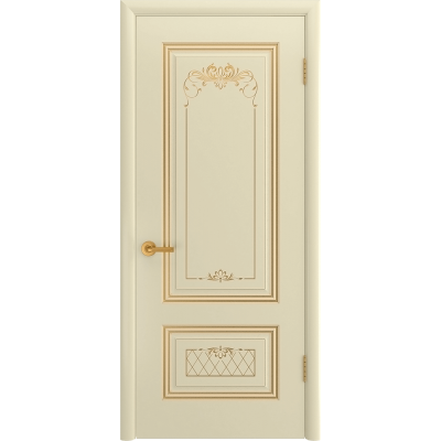Ульяновская дверь Британия-3 эмаль слоновая кость патина золото ДГ