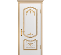 Ульяновская дверь Премьера-3 белая эмаль патина золото ДГ