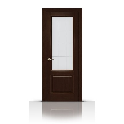 Межкомнатная Дверь СитиДорс модель Малахит-1 цвет Венге стекло