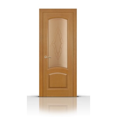 Межкомнатная Дверь СитиДорс модель Александрит цвет Анегри светлый стекло