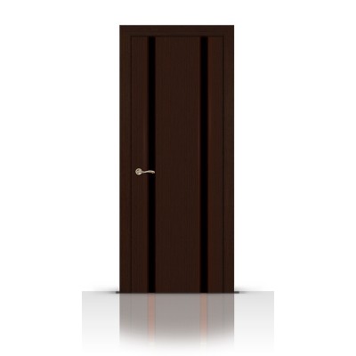 Межкомнатная Дверь СитиДорс модель Циркон-2 цвет Венге триплекс чёрный