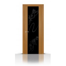 Дверь СитиДорс модель Бриллиант цвет Анегри светлый триплекс чёрный
