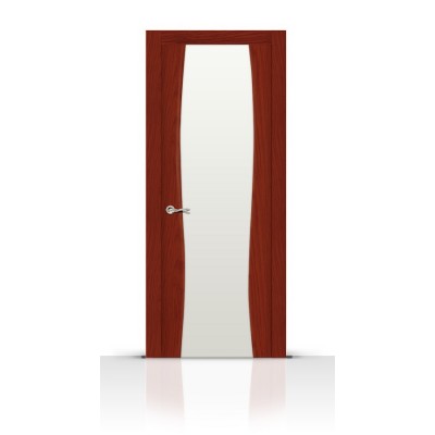 Межкомнатная Дверь СитиДорс модель Жемчуг-2 цвет Красное дерево триплекс белый