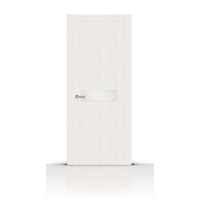 Межкомнатная Дверь СитиДорс модель Турин-1 цвет Ясень белый триплекс белый