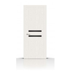 Дверь СитиДорс модель Турин-2 цвет Ясень белый триплекс чёрный