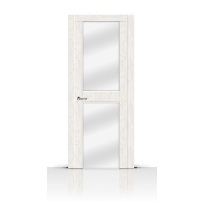 Межкомнатная Дверь СитиДорс модель Турин-3 цвет Ясень белый зеркало