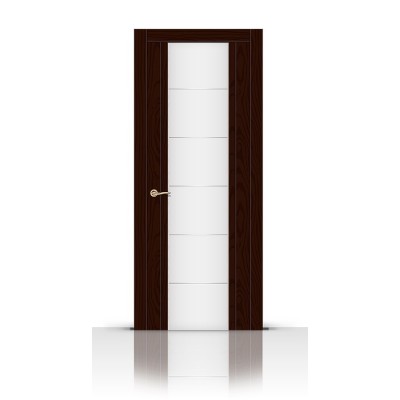 Межкомнатная Дверь СитиДорс модель Виконт цвет Ясень шоколад триплекс белый