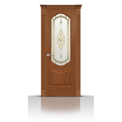 Межкомнатная Дверь СитиДорс модель Гиацинт цвет Американский орех стекло Амелия