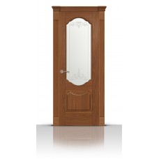 Дверь СитиДорс модель Гиацинт цвет Американский орех стекло Романтик