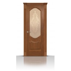 Дверь СитиДорс модель Гиацинт цвет Американский орех стекло Кружево