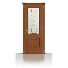 Дверь СитиДорс модель Онтарио цвет Американский орех стекло Афродита