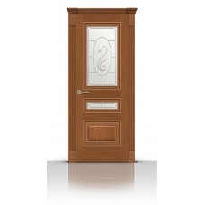 Дверь СитиДорс модель Элеганс-2 цвет Американский орех стекло Овал