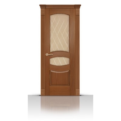 Межкомнатная Дверь СитиДорс модель Гелиодор цвет Американский орех стекло Ромб
