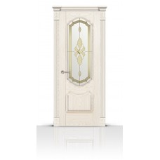 Дверь СитиДорс модель Гиацинт цвет Ясень белый стекло Амелия