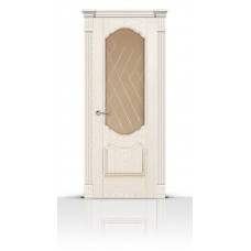 Дверь СитиДорс модель Гиацинт цвет Ясень белый стекло Ромб