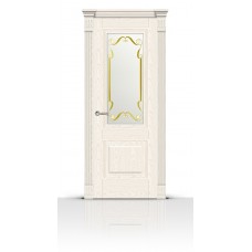 Дверь СитиДорс модель Элеганс-1 цвет Ясень белый стекло Нежность