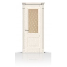Дверь СитиДорс модель Элеганс-1 цвет Ясень белый стекло Ромб