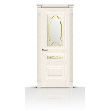 Дверь СитиДорс модель Элеганс-2 цвет Ясень белый стекло Нежность
