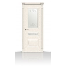 Дверь СитиДорс модель Элеганс-2 цвет Ясень белый стекло Романтик