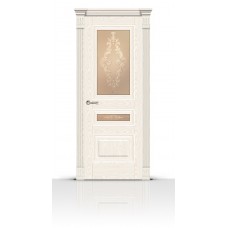 Дверь СитиДорс модель Элеганс-2 цвет Ясень белый стекло Кружево