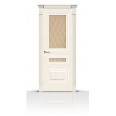 Дверь СитиДорс модель Элеганс-2 цвет Ясень белый стекло Ромб
