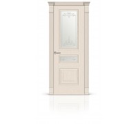 Дверь СитиДорс модель Элеганс-2 цвет Ясень крем стекло Романтик