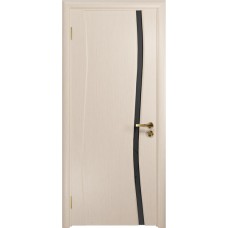 Дверь DioDoor Грация-1 беленый дуб черный триплекс Вьюнок матовый