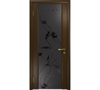 Дверь DioDoor Винтаж-2 венге черный триплекс Вьюнок матовый