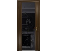 Дверь DioDoor Винтаж-2 венге черный триплекс Вьюнок глянцевый