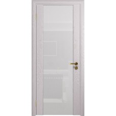 Дверь DioDoor Триумф-3 ясень белый ярко белое стекло