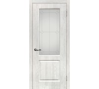 Дверь МариаМ Версаль-1 Дуб жемчужный стекло контур серебро