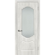 Дверь МариаМ Сиена-2 Дуб жемчужный стекло контур серебро