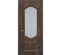Дверь МариаМ Сиена-2 Дуб корица стекло контур золото