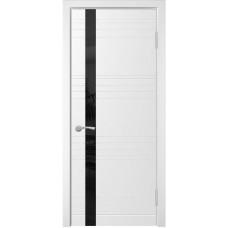 Межкомнатная дверь Скай-6 белая эмаль ДО чёрное